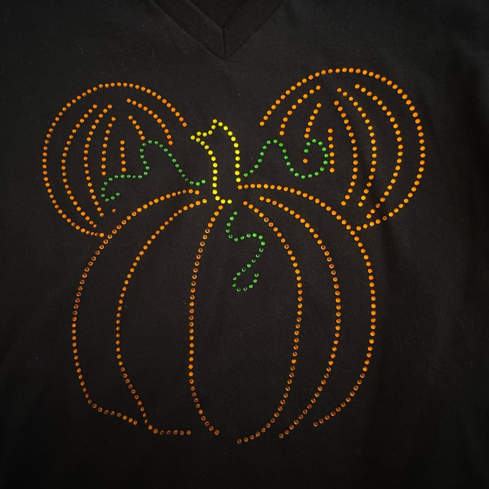 NEW! Mickey Pumpkin Rhinestone Pumpkin Tee, Women's Sz Medium